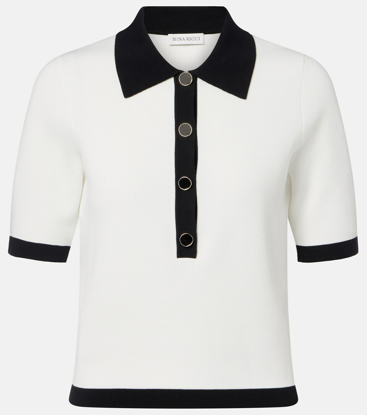Nina Ricci Ribbed-knit polo shirt