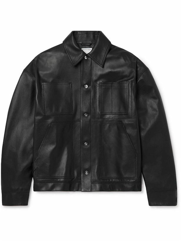 Photo: Bottega Veneta - Panelled Leather Jacket - Unknown