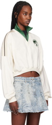 Palm Angels Off-White & Green Oval Palm Sweatshirt