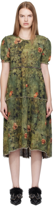 Photo: R13 Green Shredded Relaxed Reversible Midi Dress