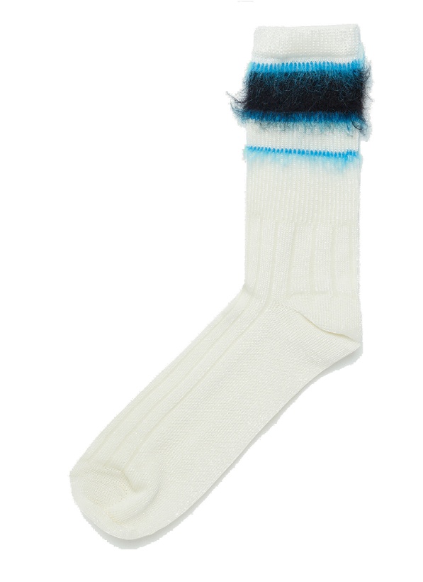 Photo: Textured-Knit Socks in White