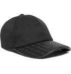 Bottega Veneta - Cotton-Blend Twill and Intrecciato Leather Baseball Cap - Men - Black