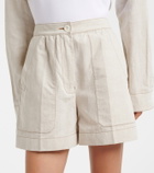 Prada Cotton and linen chambray shorts