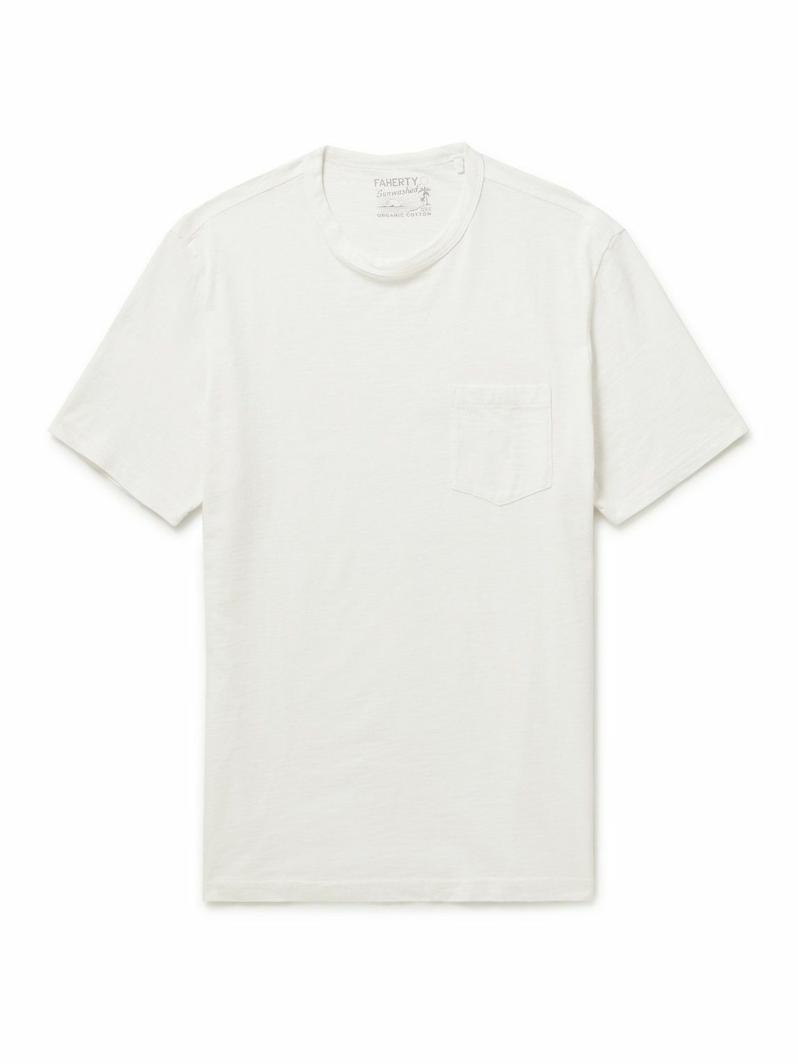 Faherty - Sunwashed Organic Cotton-Jersey T-Shirt - White Faherty