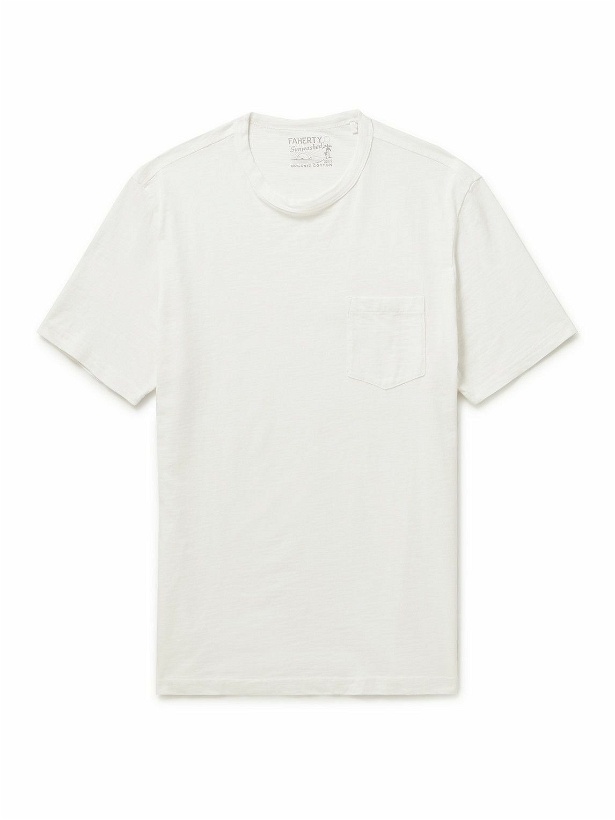 Photo: Faherty - Sunwashed Organic Cotton-Jersey T-Shirt - White