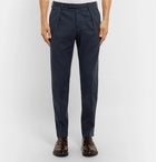 Incotex - Slim-Fit Puppytooth Stretch-Cotton Trousers - Men - Navy