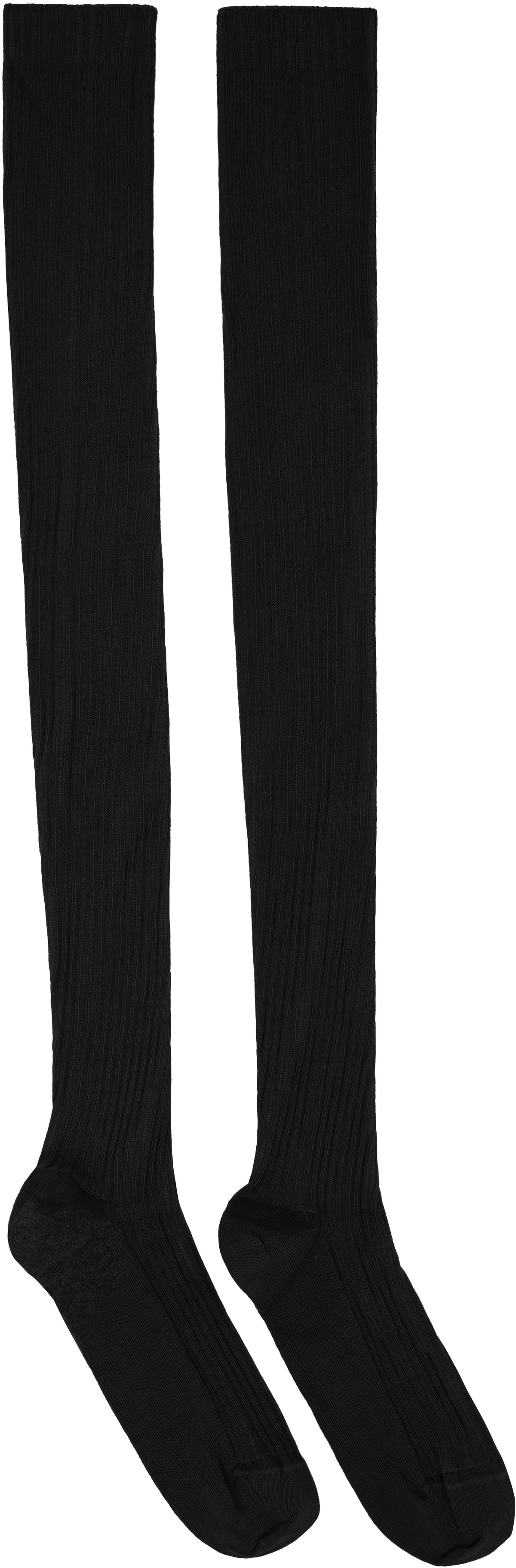Baserange Two-Pack Black & Blue Cotton Rib Overknee Socks