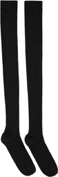 Baserange Two-Pack Black & Blue Cotton Rib Overknee Socks
