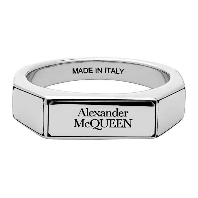 Photo: Alexander McQueen Silver Logo Signet Ring