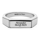 Alexander McQueen Silver Logo Signet Ring