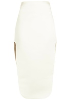 A.W.A.K.E Mode Side-split Satin Midi Skirt Ivory