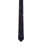 Thom Browne Navy Silk Swimmer Tie