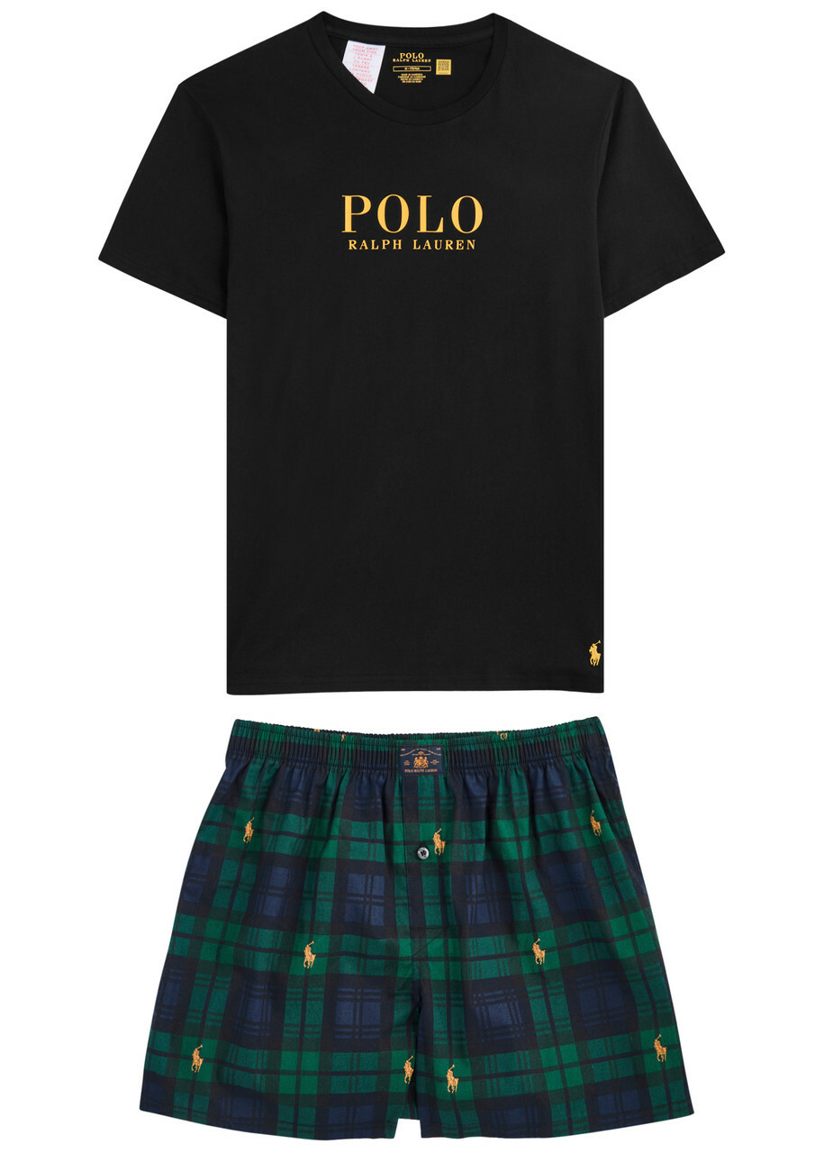Polo Ralph Lauren Plaid Short Cotton Pyjama set Black L