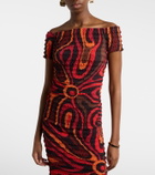Pucci Marmo off-shoulder smocked crop top
