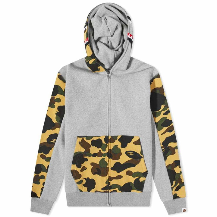 Photo: A Bathing Ape Men's 1st Camo Shark Full Zip Hoody in Grey