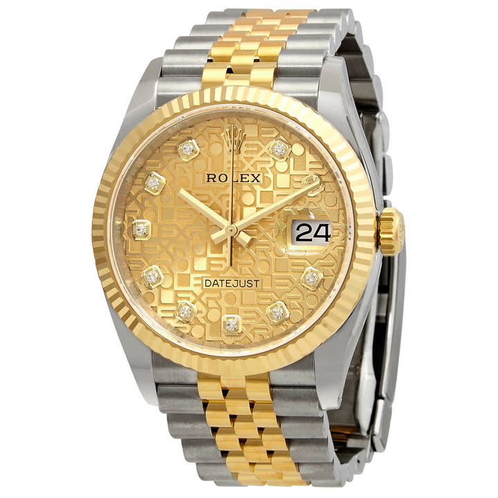 Photo: Rolex Datejust 36 Automatic Diamond Champagne Dial Watch 126233-0033
