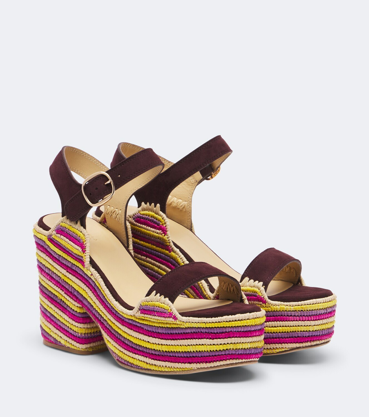 Gabriela Hearst Sardis suede and raffia platform sandals