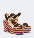 Gabriela Hearst Sardis suede and raffia platform sandals