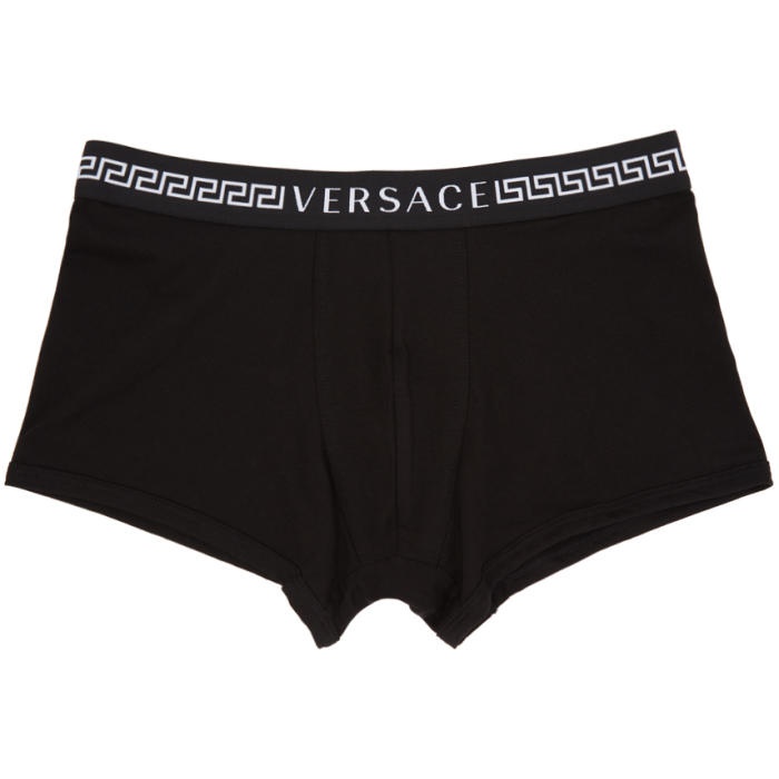 Photo: Versace Underwear Black Logo and Greek Key Boxer Briefs
