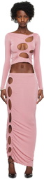 TYRELL SSENSE Exclusive Pink Long Sleeve T-Shirt & Midi Skirt Set