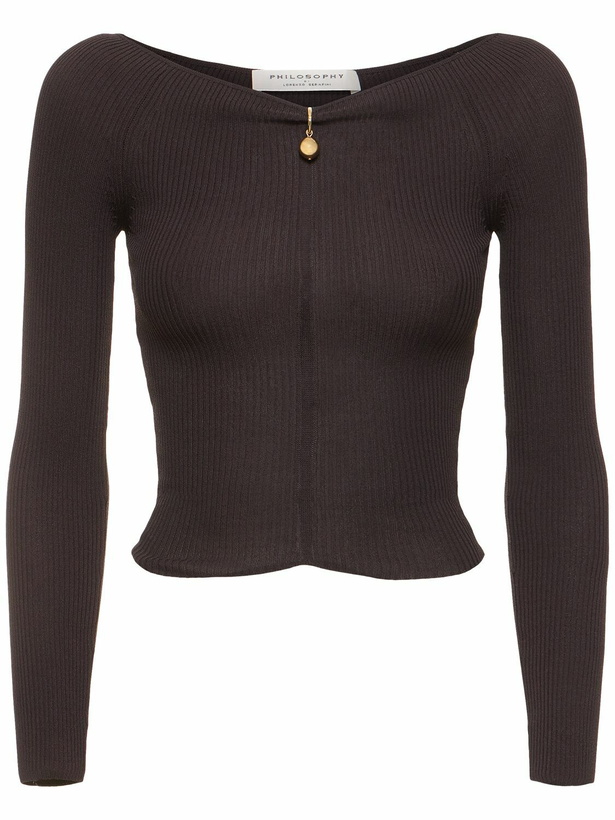 Photo: PHILOSOPHY DI LORENZO SERAFINI Stretch Viscose Jersey L/s Knit Top