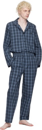 BOSS Blue Checked Pyjama Set