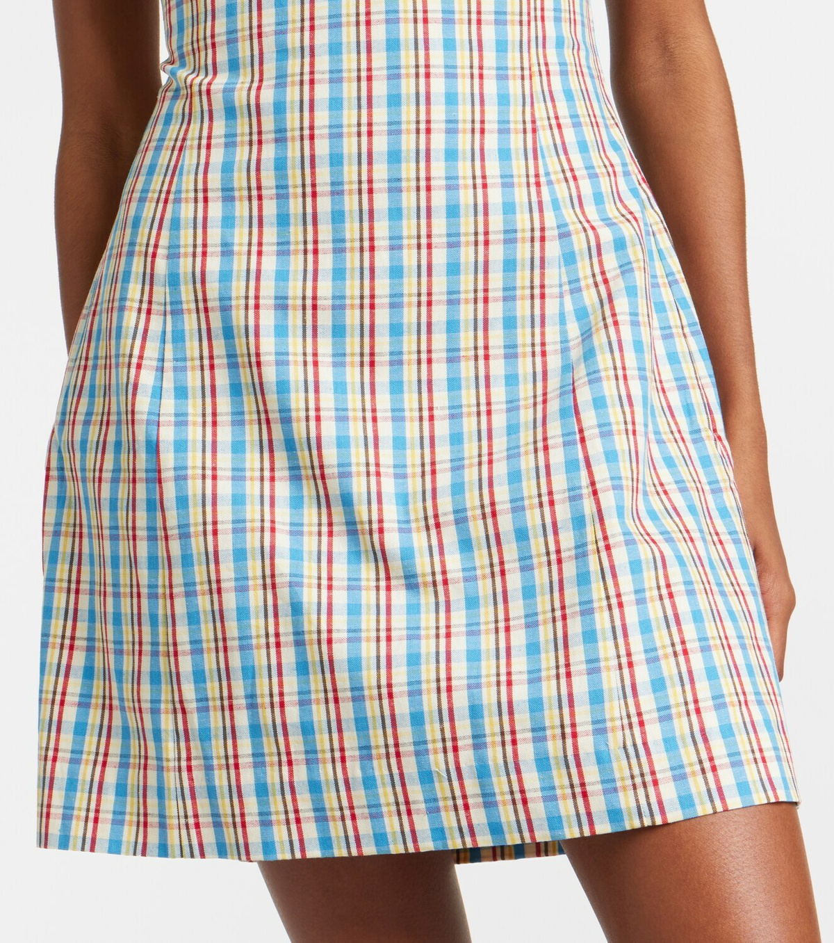 Faithfull Lydie checked cotton and linen minidress