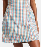 Faithfull Lydie checked cotton and linen minidress