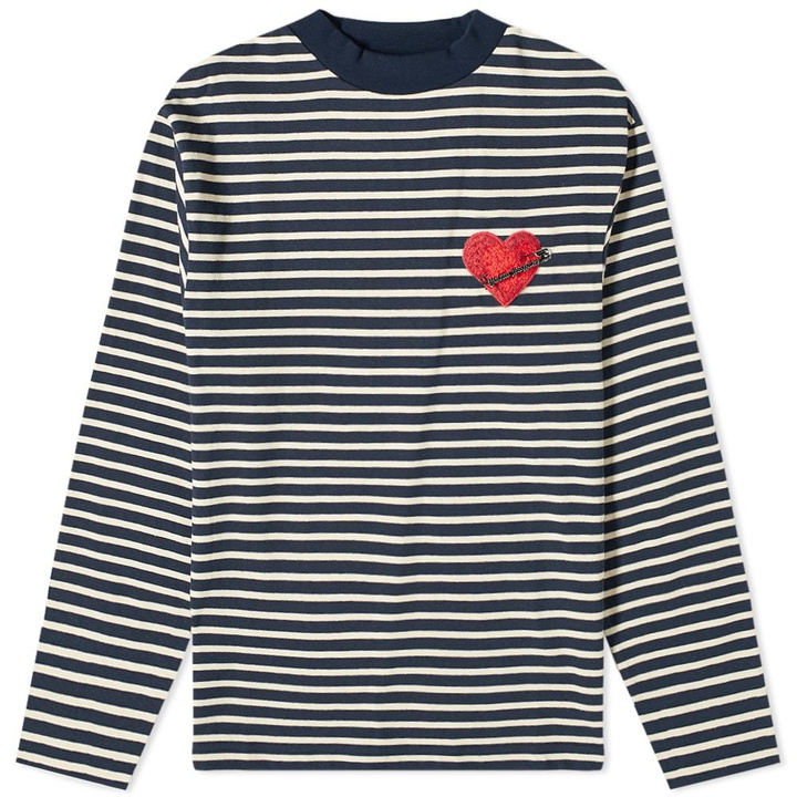 Photo: Palm Angels Long Sleeve Pin My Heart Stripe Tee