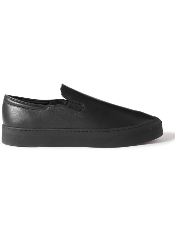 Photo: The Row - Dean Leather Slip-On Sneakers - Black