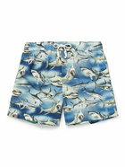 Palm Angels - Straight-Leg Mid-Length Printed Swim Shorts - Blue