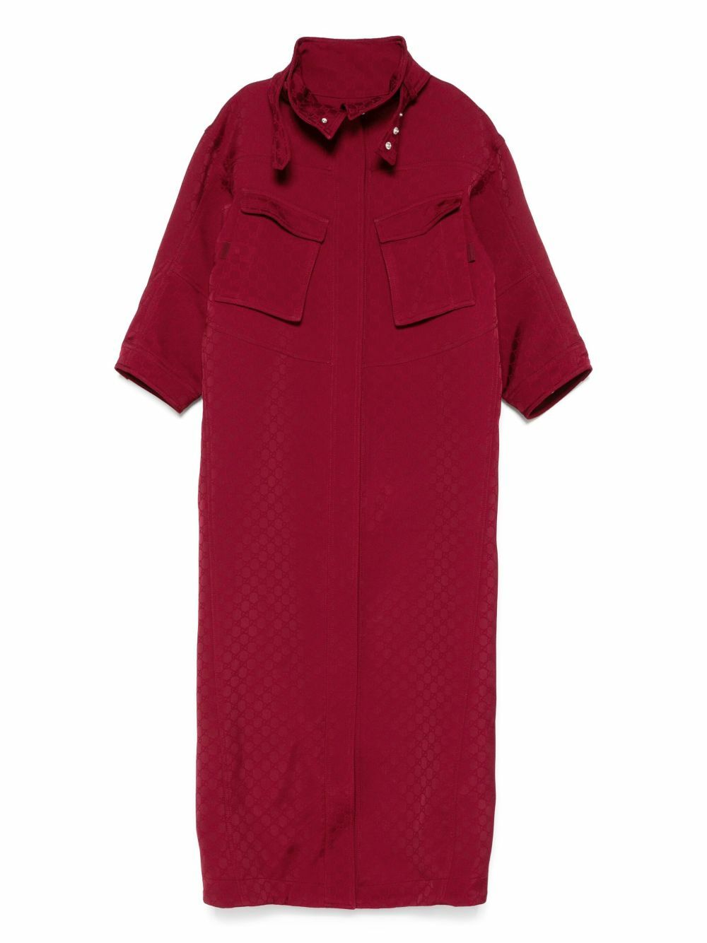Gucci Wool And Silk Blazer With All-over Gg Motif Gucci