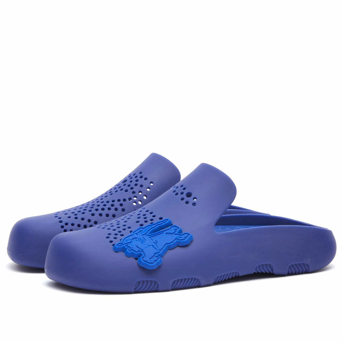 Burberry Stingray Perforated Slides | Blue | FARFETCH