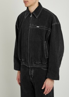 Nahmias Shadowstitch Denim Bomber Jacket Black