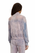 Diesel Trompe l'oeil flocked zip-up sweatshirt - Sweaters Womens in Multicolor