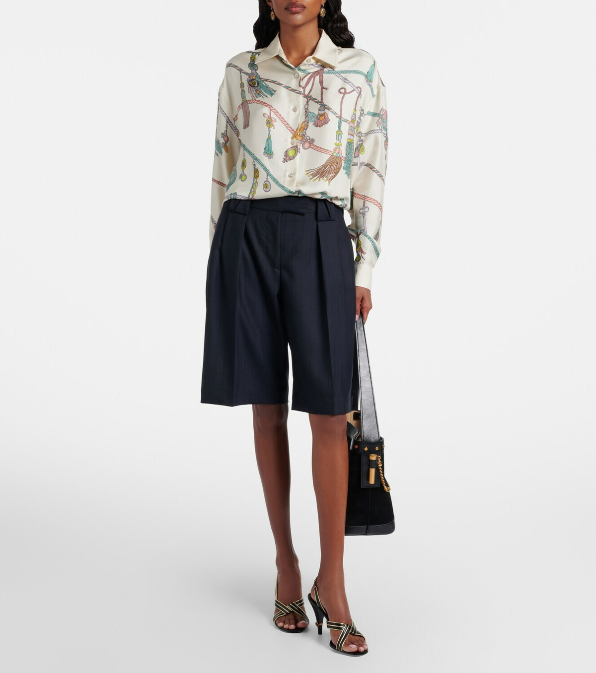Versace Printed silk twill shirt