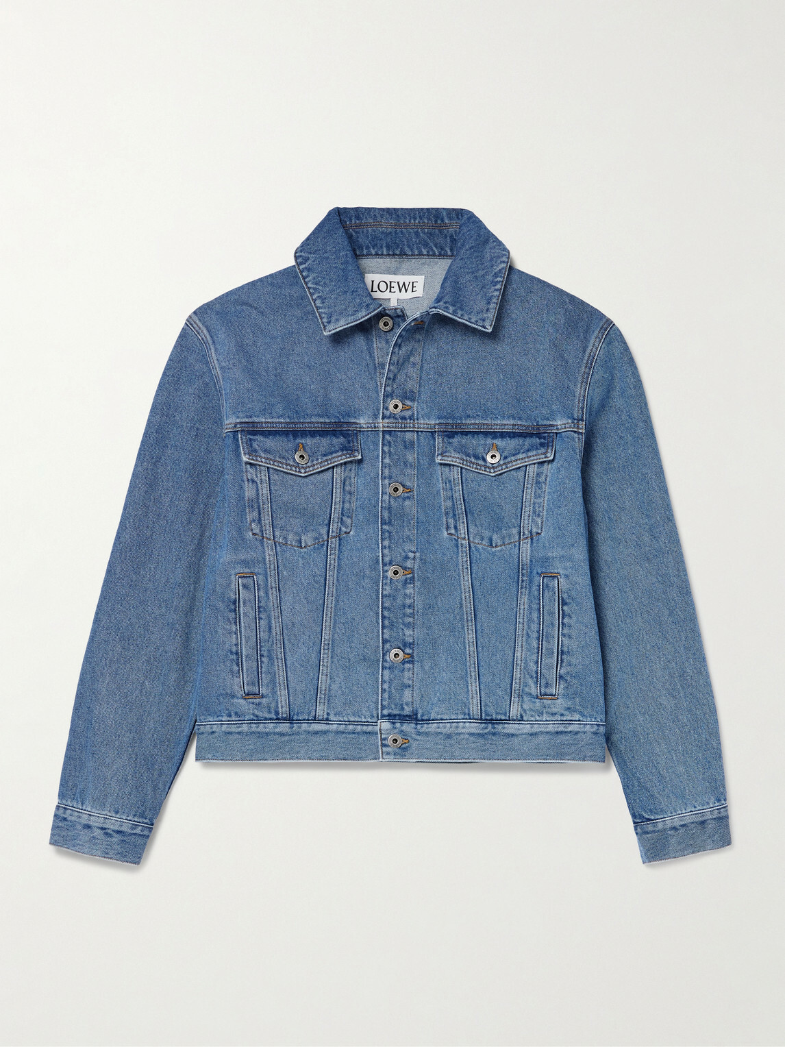 LOEWE - Anagram Embroidered Denim Jacket - Blue