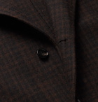BOTTEGA VENETA - Oversized Checked Double-Faced Wool-Blend Coat - Brown