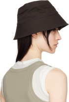 Jil Sander Brown Logo Bucket Hat