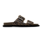 Fendi Brown and Black Forever Fendi Sandals