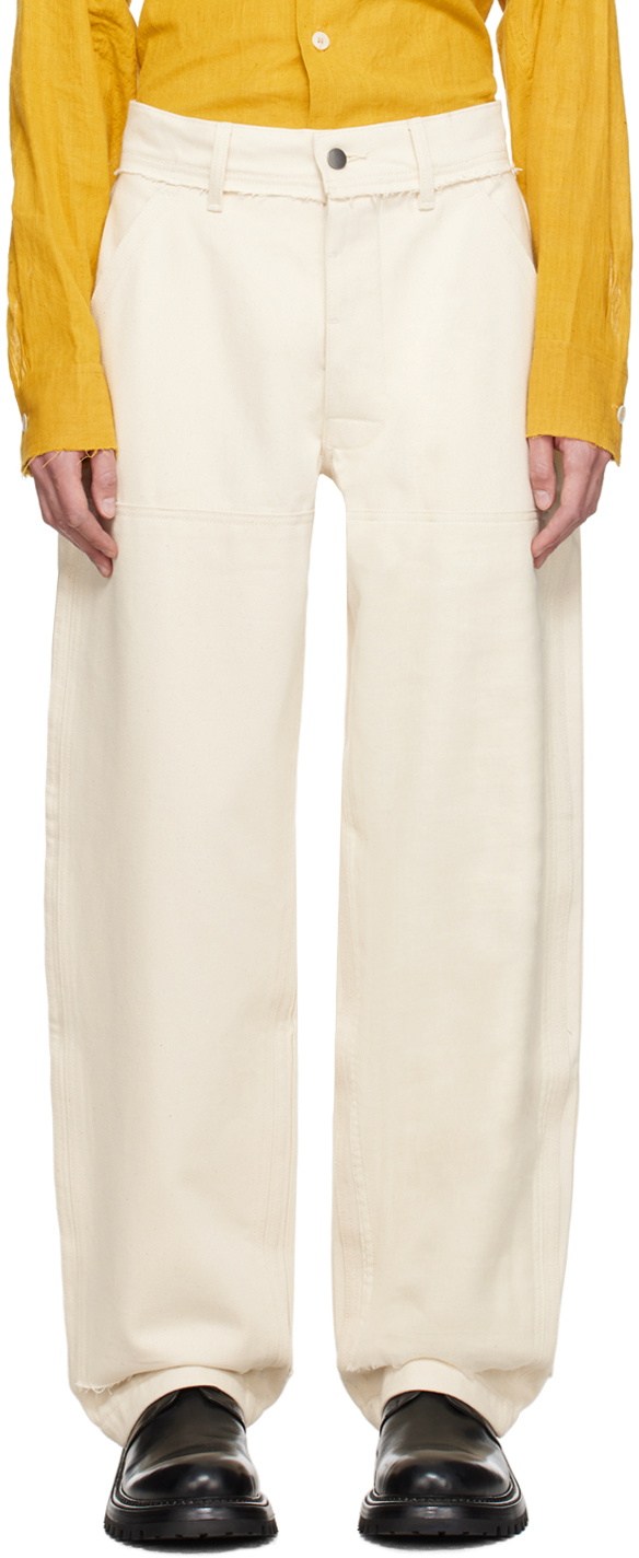 AIREI Off-White Raw Edge Trousers