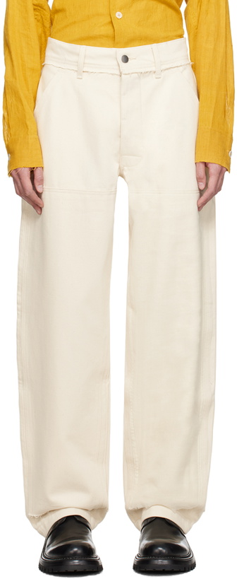 Photo: AIREI Off-White Raw Edge Trousers
