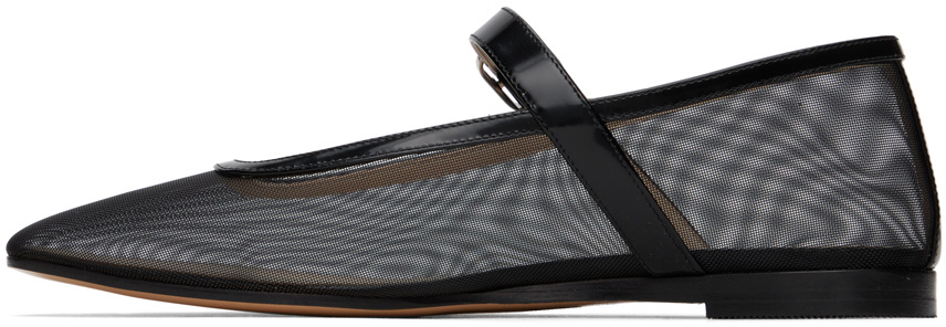 Le Monde Beryl Black Mesh Mary Jane Ballerina Flats
