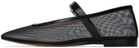 Le Monde Beryl Black Mesh Mary Jane Ballerina Flats