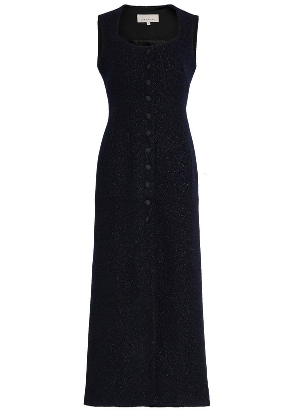 Photo: Liberowe Avery Shimmer Tweed Midi Dress Navy