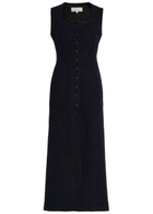 Liberowe Avery Shimmer Tweed Midi Dress Navy