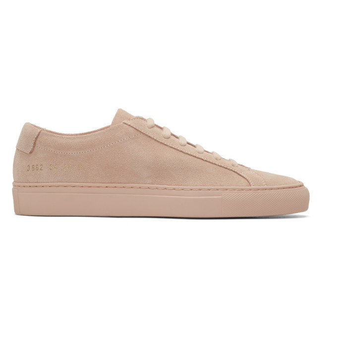 Photo: Woman by Common Projects Pink Suede Original Achilles Low Sneakers