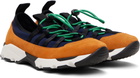 Marni Navy & Orange Lycra Lace-Up Running Sneakers