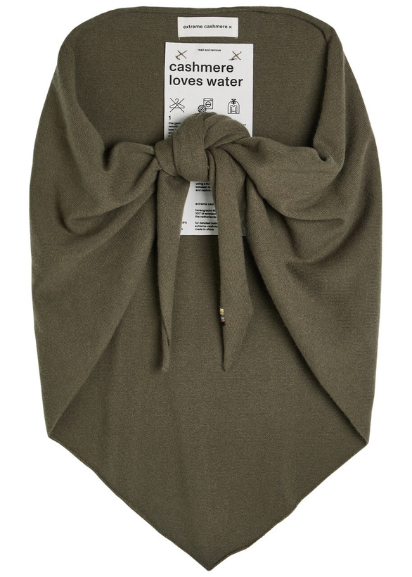 Photo: Extreme Cashmere N°150 Witch Cashmere-blend Triangle Scarf - Dark Green - One Size