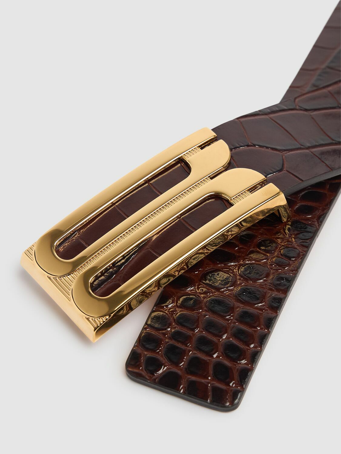 VICTORIA BECKHAM Jumbo Frame Croc Embossed Belt Victoria Beckham display picture 2